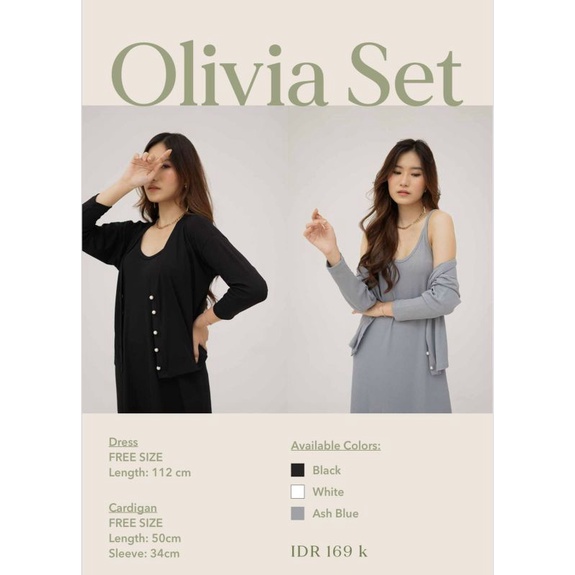 Olivia Set (Dress + Cardigan) – Ocha Wear | Setelan Wanita | Premium Korean Knit set | Setelan Murah Berkualitas