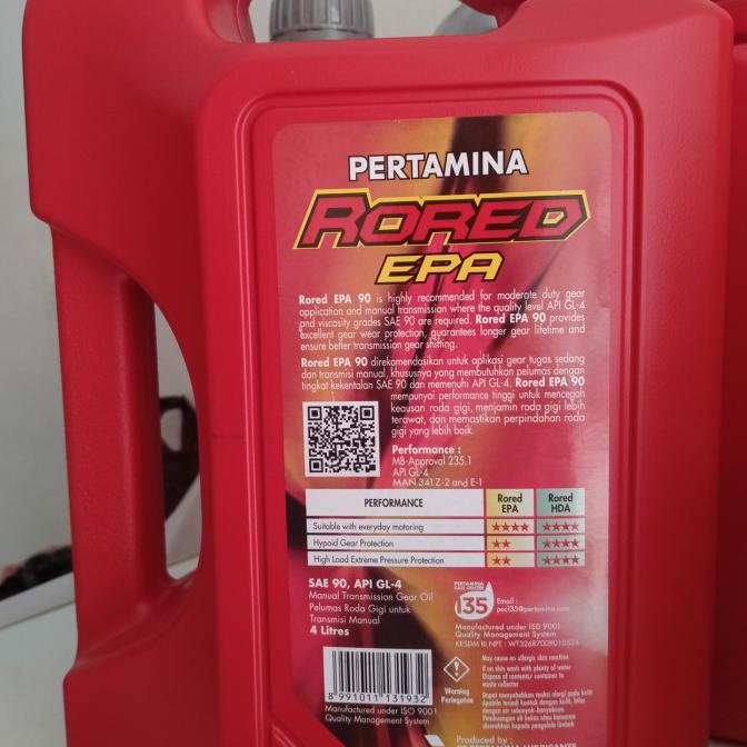 Oli Gardan / Transmisi Manual Mobil PERTAMINA RORED EPA 90. 4 Ltr