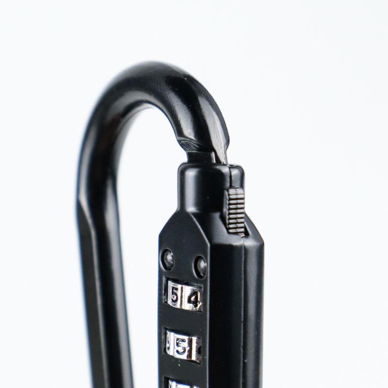 Carabiner Aluminium Alloy D-type Lock with 3 Dial Password Padlock