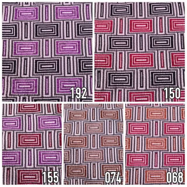 Kain Chenille Meubel Sofa / Jok / Kursi Motif Kotak Persegi - Fusion