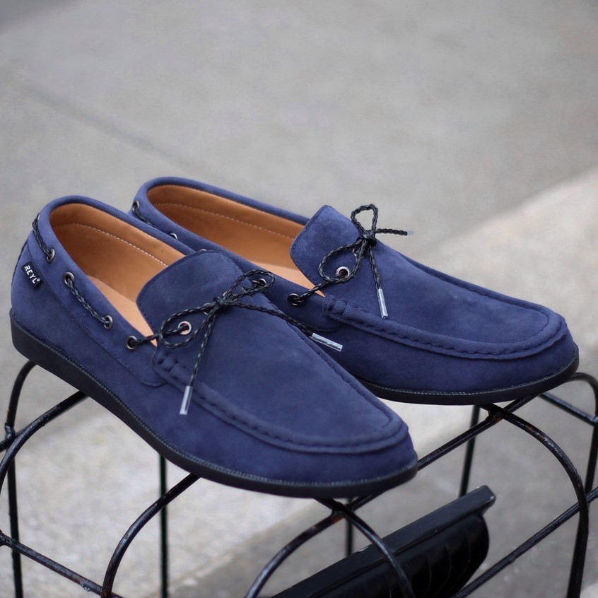 LICK NAVY |FORIND x Reyl| Sepatu Suede Asli Vintage Klasik Casual Pria Boat Ori Original Footwear