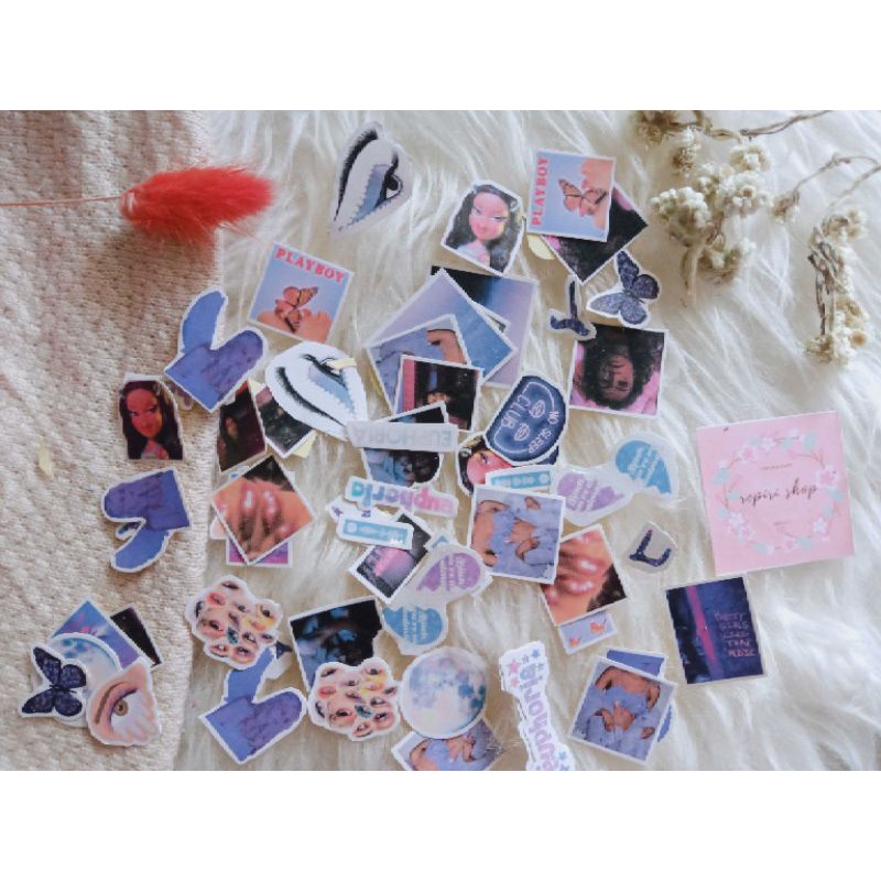

Sticker Purple Aesthetic Set Die Cut