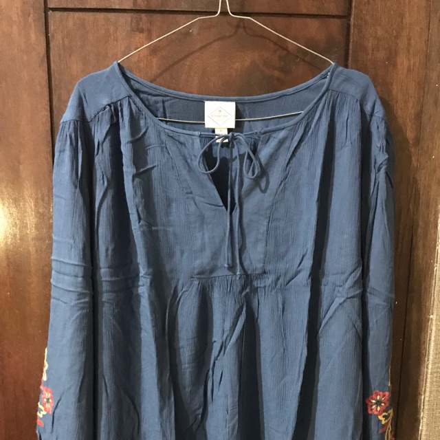 Blouse biru dongker XL