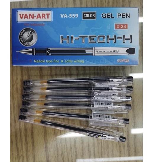 

SALEE!!!!.. (Harga 12 pc) Bolpen Hi tech HITAM V-559 (1 kotak isi 12pcs) / gel pen 0.28