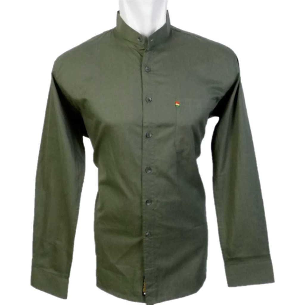 

Dancus - Kemeja Koko / Kemeja Kerah Shanghai Polos / Baju Lebaran Lengan Panjang Pria Army M-XXL