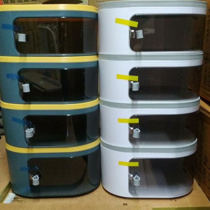 Update Food Storage Gen 3 / Tudung Saji 4 Susun / Food Storage 4 Tingkat - Hijau Kuning Berkualitas