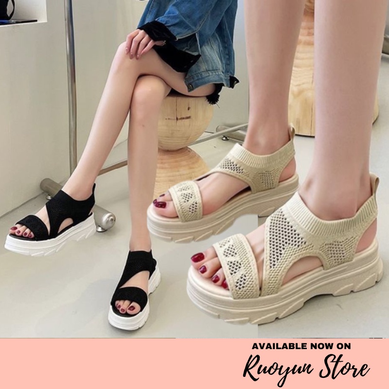 RYX - Netted Dot Sandal Slip On Wanita Fashion Casual - Ori Import