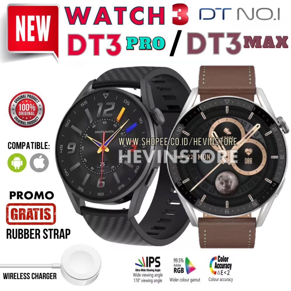 DT NO.1 Smartwatch DT3 PRO DT3 MAX HD Retina Screen Bluetooth Call Waterproof IP68 Hevinstore