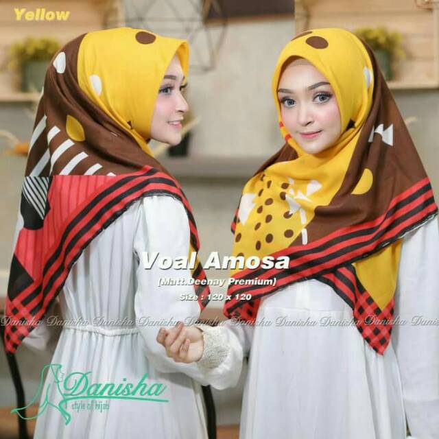 Kerudung segiempat Voal Amosa ukuran 120x120