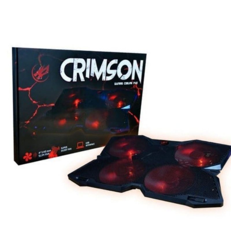 COOLING PAD GAMING WARWOLF CRIMSON CW7 Kipas Pendingin Laptop Gaming