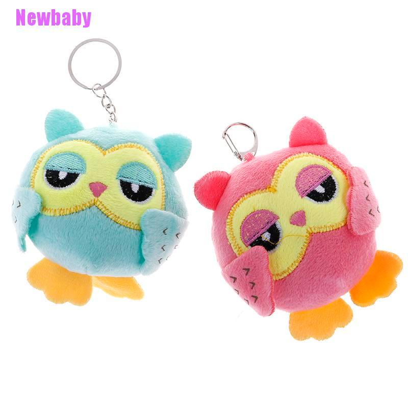 [Newbaby]9Cm key chain toys plush stuffed animal owl toy small pendant dolls party