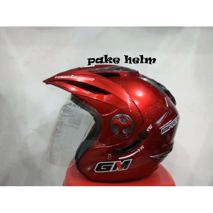 BEST QUALITY HELM GM NEW IMPREZZA MERAH MARUN HALF FACE