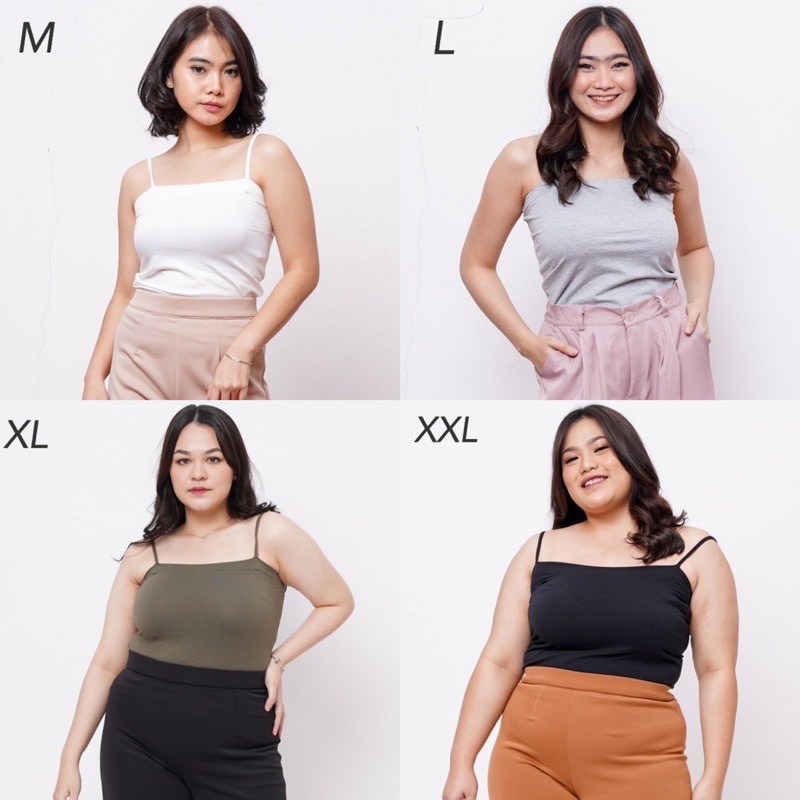 M-XXL Square Tanktop Wanita Camisole Tank Top, Her Square Tanktop