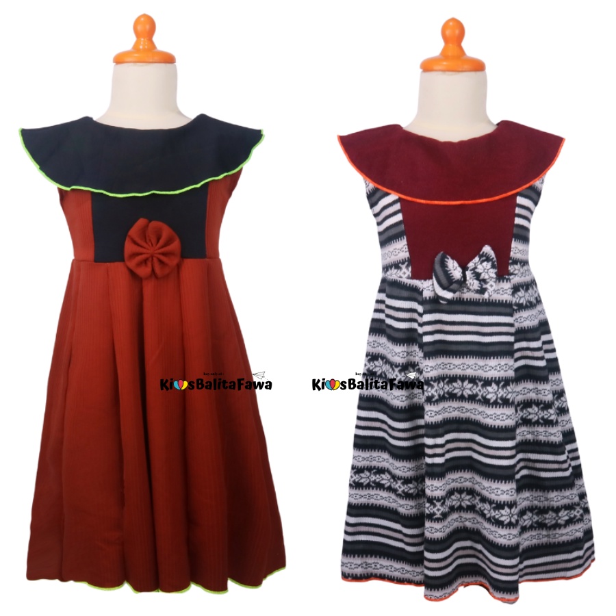 Dress Najwa uk 6-7 Tahun / Dres Cantika Yukensi Baju Anak Perempuan Gaun Pesta Import Balita Cewek