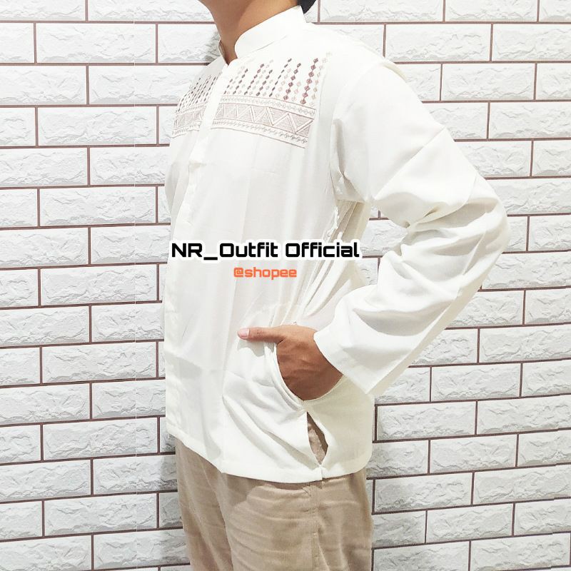 Baju Koko Lengan Panjang Pria Busana Muslim Hem Bordil Muslim Cowok NR_Outfit Official COD