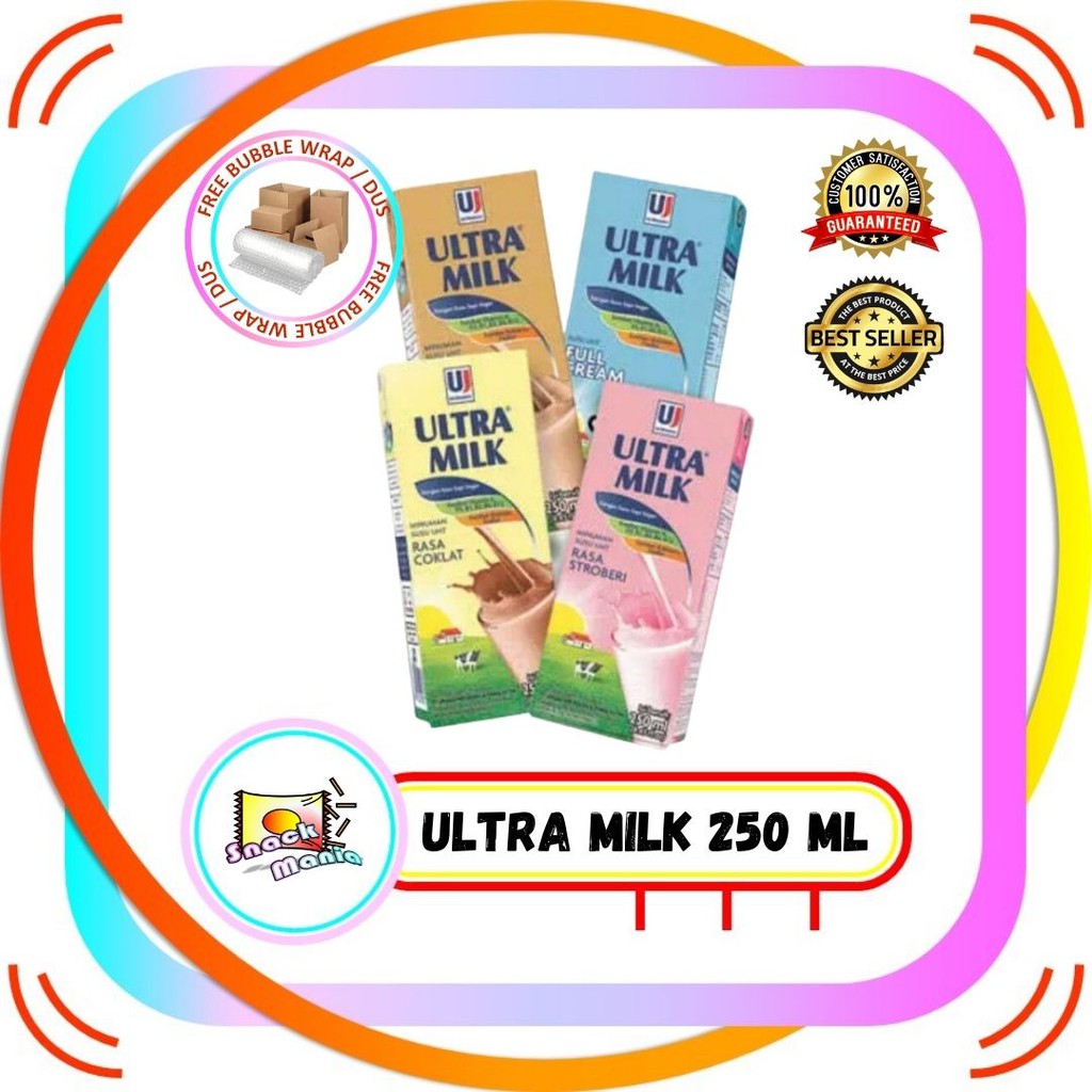 

Susu Ultra Milk Susu UHT Chocolate Strawberry Full Cream Moka ~ 250 ML