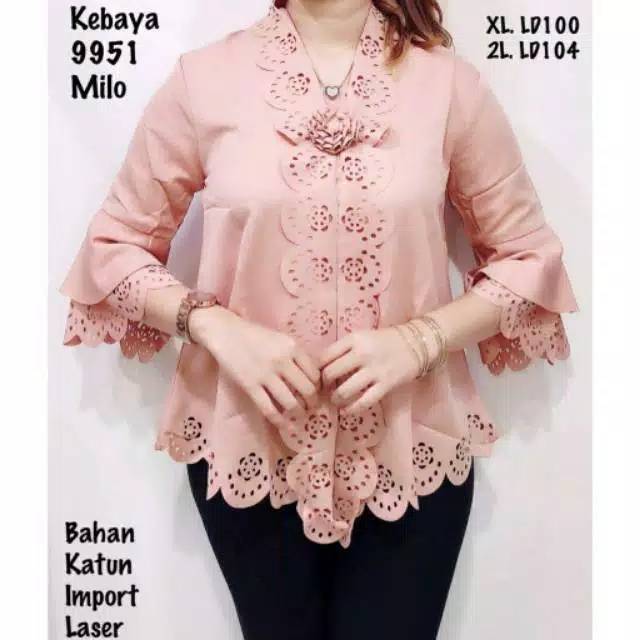 NEW PROMO Kebaya Encim Senada Modern Katun Laser Impor  Tangan Terompet