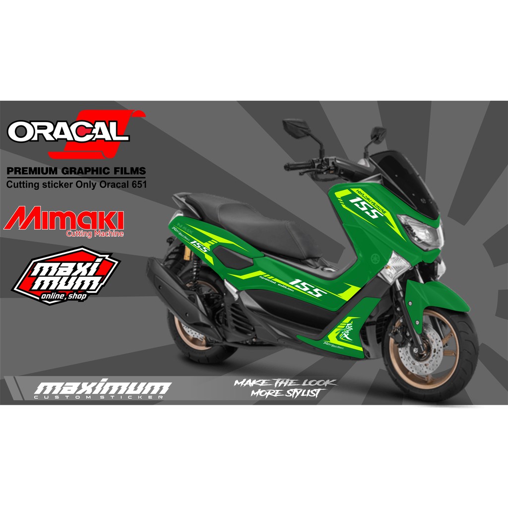 

stiker cutting namx hijau dengan stiker bahan oracal kuning stabillo