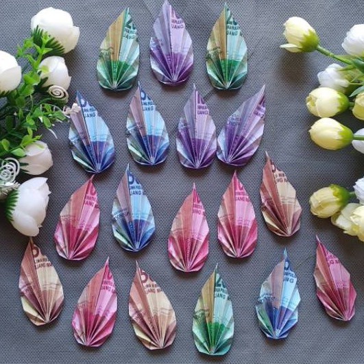 Daun Uang Kertas Mainan / Daun Hiasan Mahar Pigura / Aplikasi Daun Bahan Mahar Rustic / Uang Mainan