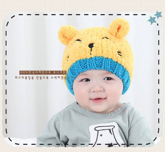 CHUBBI 9 Topi Anak Rajut Wol 3D Smiley Face