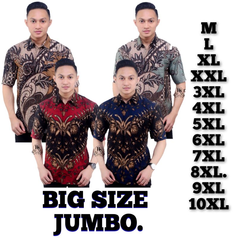 KEMEJA BATIK PRIA LENGAN PENDEK BIG SIZE JUMBO ARMI