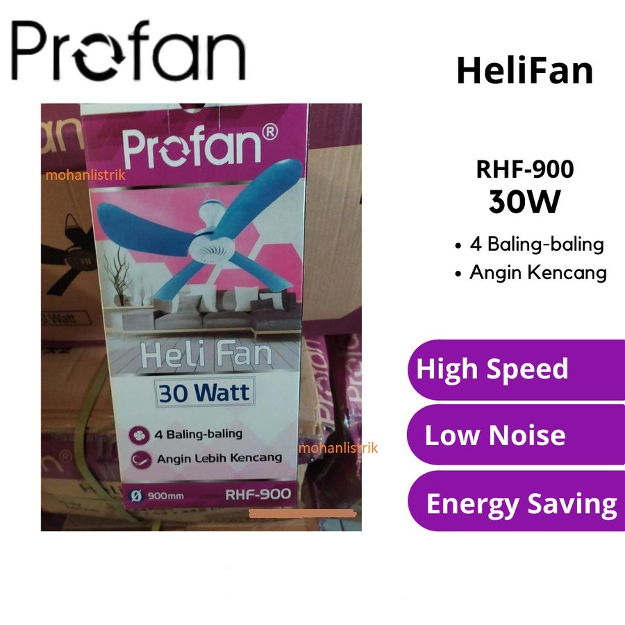 KIPAS ANGIN GANTUNG HELIFAN PROFAN 30WATT 90CM