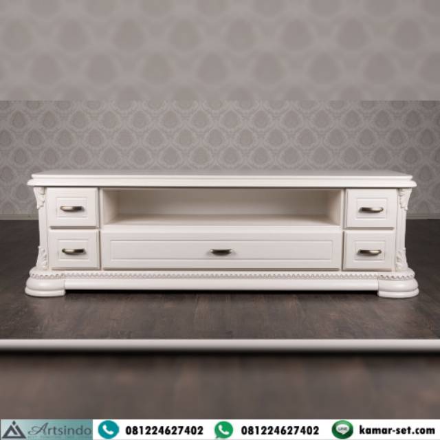 Meja Tv Klasik Modern, Bufet Tv 5 Laci