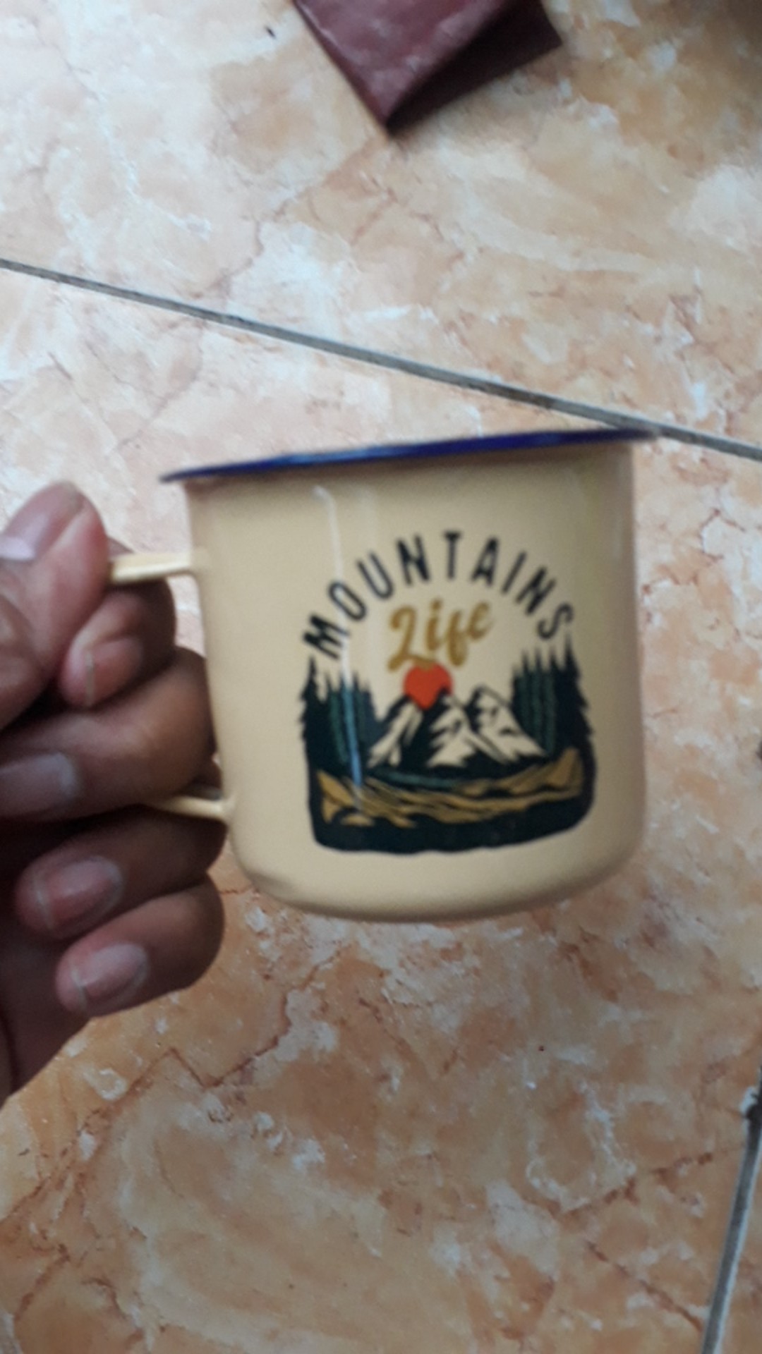 Gelas/cangkir Klasik Enamel 6,8cm Kemping Series