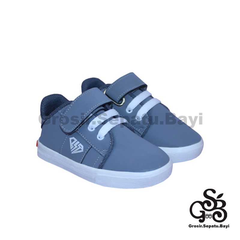 sepatu sneakers anak sepatu anak laki laki sepatu anak perempuan model casual strap kids ABU ringan fleksibel &amp; Anti Slip