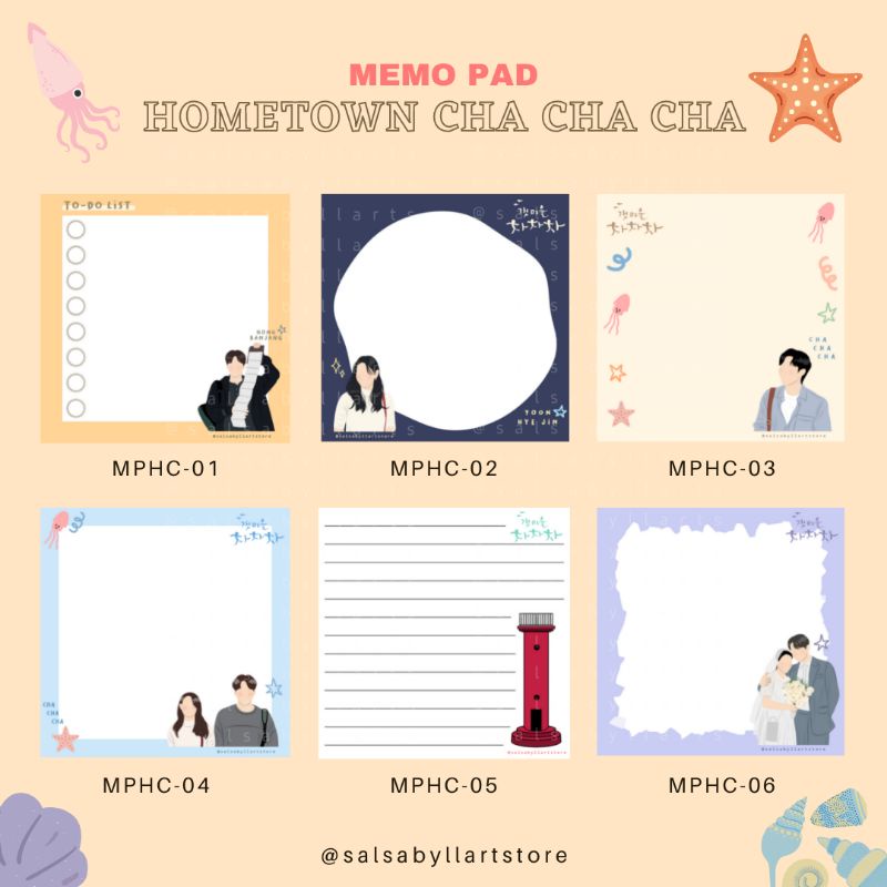 

Memo Pad Hometown Cha Cha Cha kdrama series || salsabyllartstore