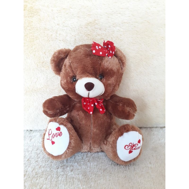 BONEKA BERUANG LUCU BORDIR LOVE PITA / BONEKA TEDDY BEAR LUCU IMUT BORDIR LOVE TERMURAH TERLARIS