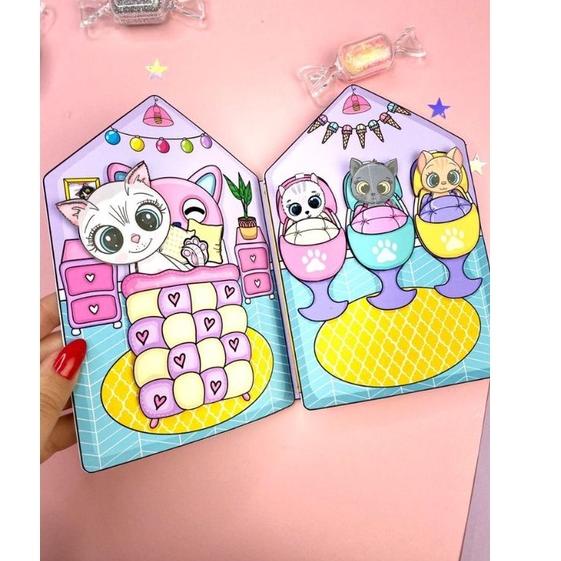 

[KODE PRODUK JZJ7998] Quiet Book CAT HOUSE PAPER DOLL ANAK MAINAN EDUKASI