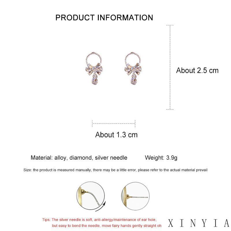 【COD】Anting Berlian Imitasi Bentuk Pita Untuk Wanita Anting Berlian Imitasi Bentuk Pita Untuk Wanita