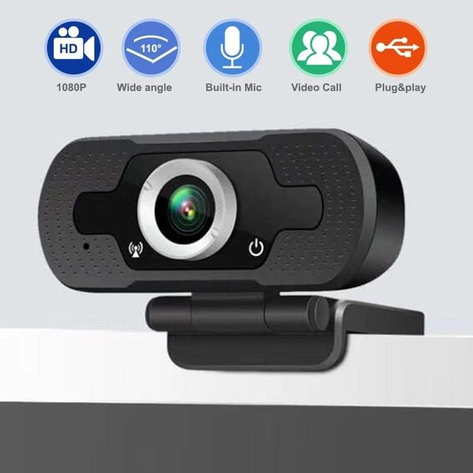 TERBAIK Webcam HD 1080p USB PC/TV Box/ Mini PC Built in MIC for live steam