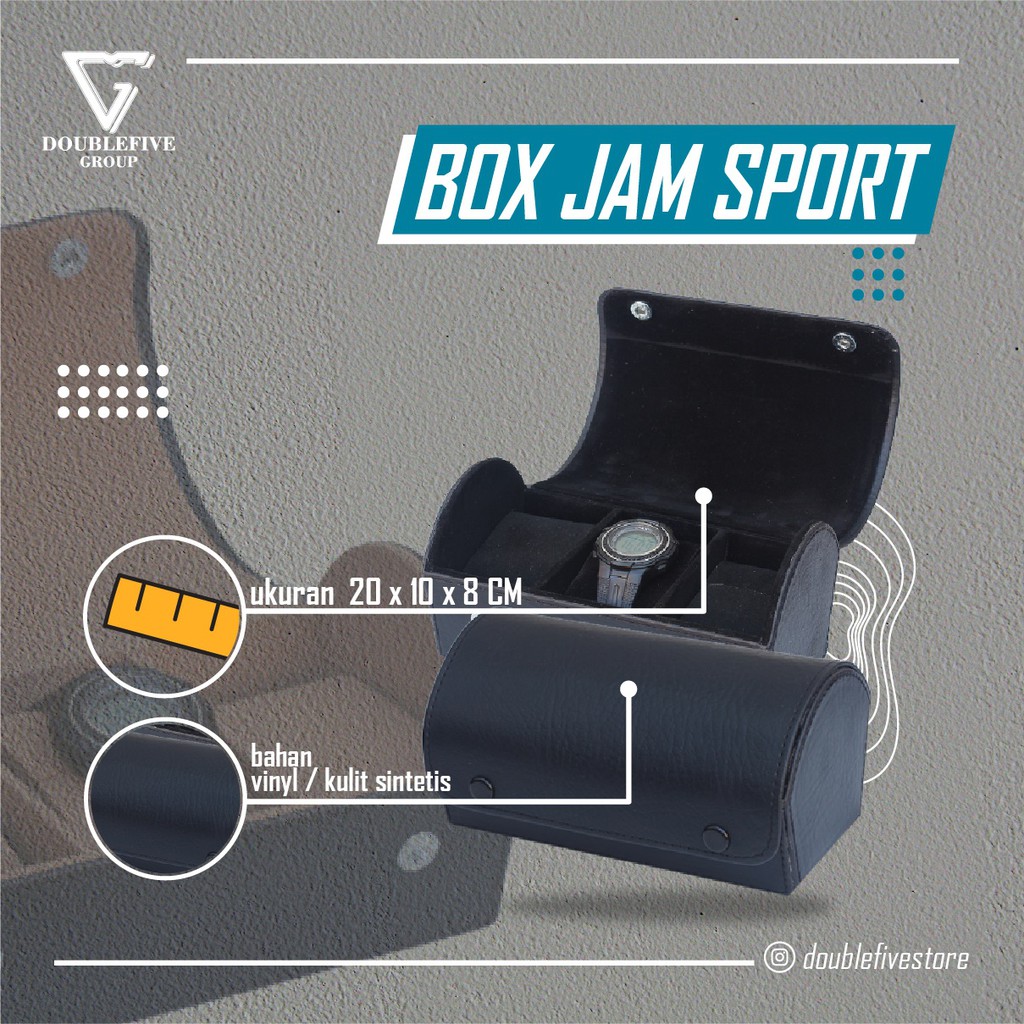 Traveller Watch Case Tube / Tempat Jam Tangan Sport Isi 3 HITAM