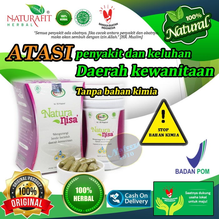 OBAT HERBAL KEPUTIHAN NATURA NISA 50 KAPSUL - obat keputihan yg paling ampuh/obat keputihan gatal da