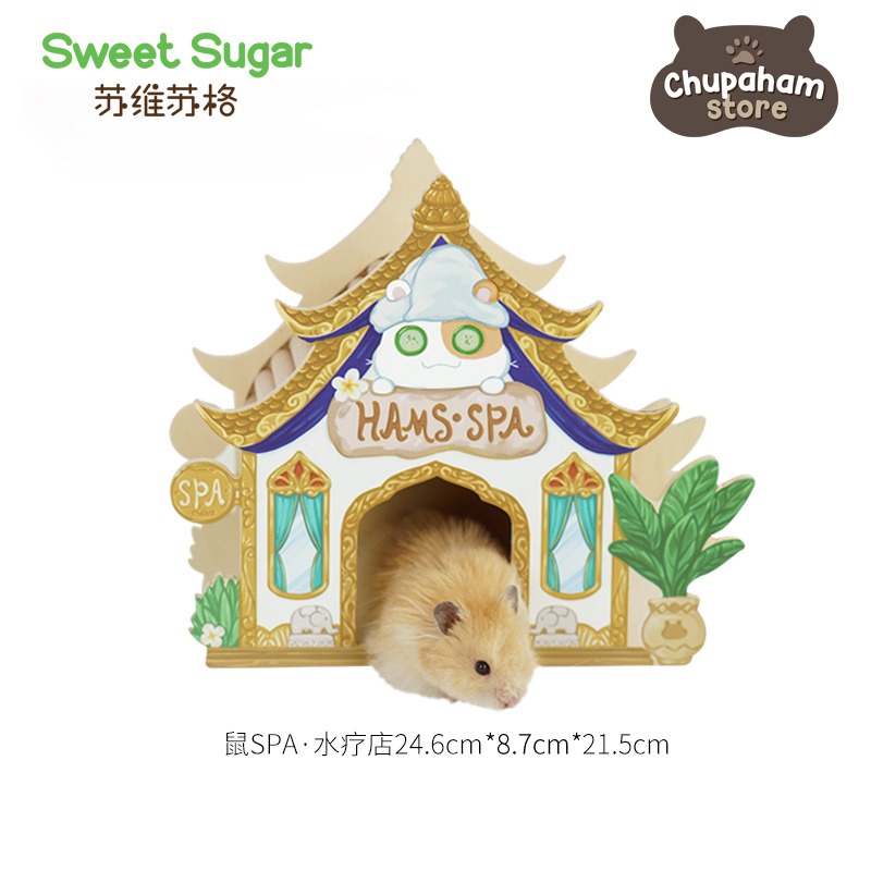 Sweet Sugar Wooden House Collection / Hideout Hamster Gerbil Kayu Lucu Import Rumah Kayu Aksesoris Kandang Hamster-Hams Spa