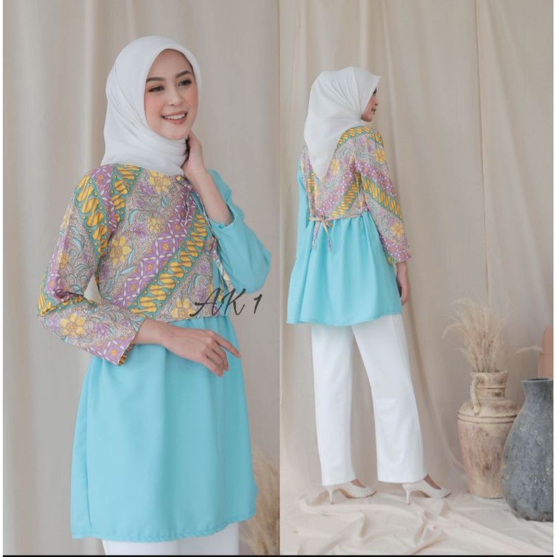 tey-17 Batik Wanita ASJ SA HRB026 Kenogo Kemeja Tosca Pendek-Model 11