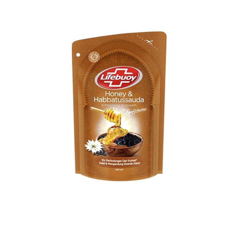 Sabun cair lifebuoy refill 450ml honey& habbatussauda