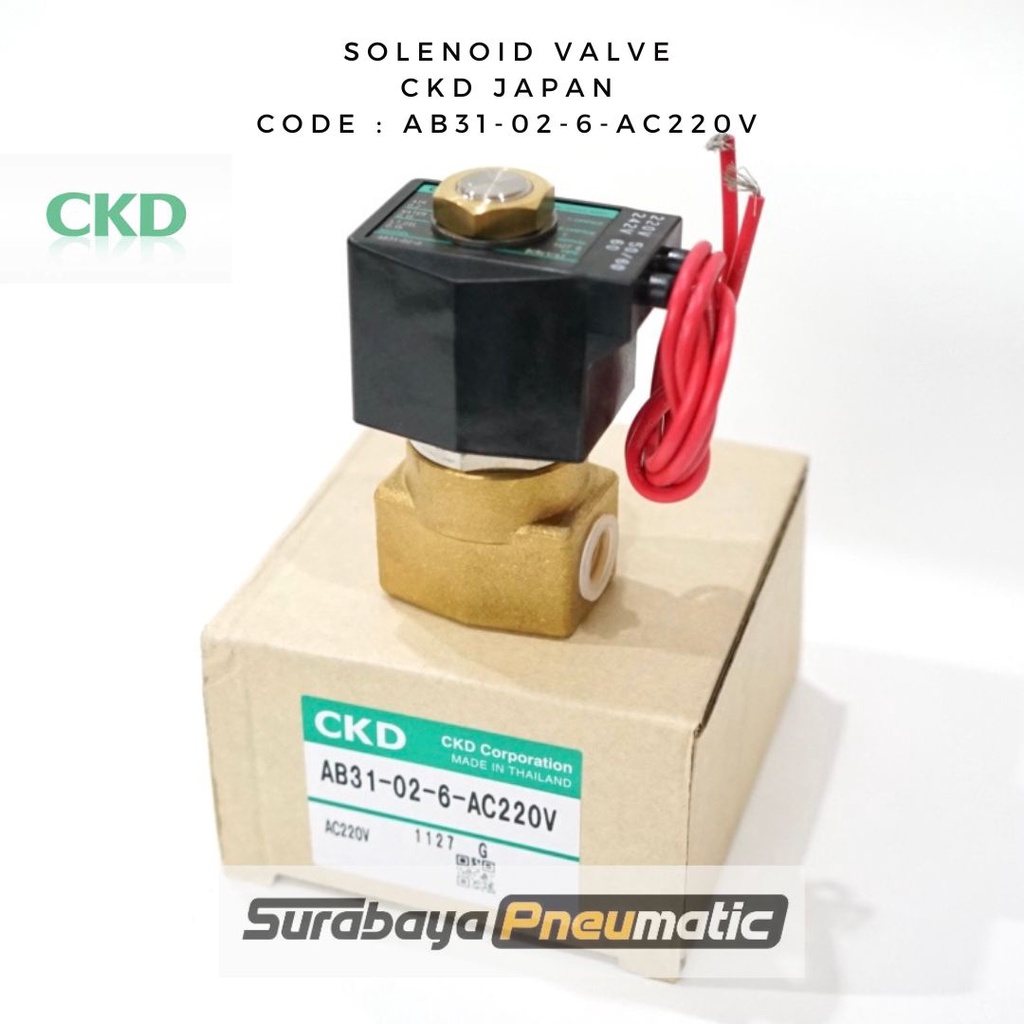 Jual CKD Japan - AB31-02-6-AC220V - Solenoid Valve 2 Way Pneumatic ...