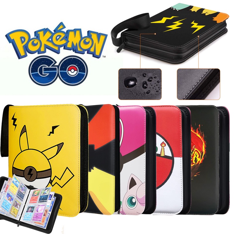 400card Holder Pokemon Anime Game Binder Card Holder Zipper Album Buku Kapasitas EX GX Koleksi Folder Mainan Anak Hadiah