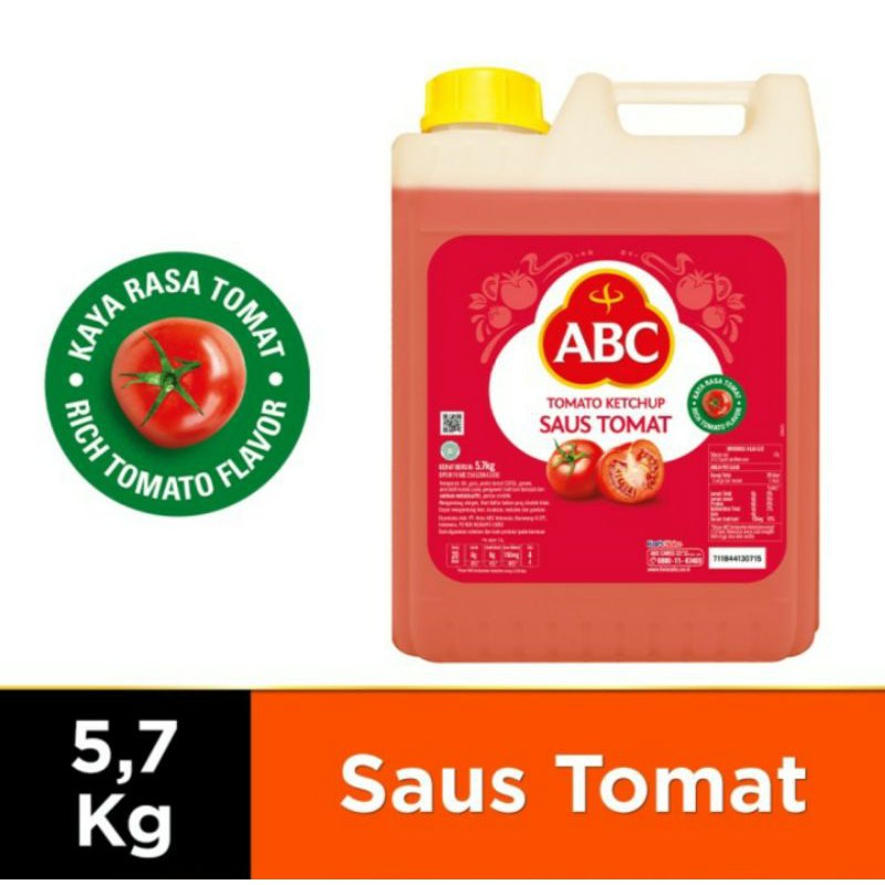 Saos Tomat ABC kemasan 5.7kg / 6 kg Jerigen