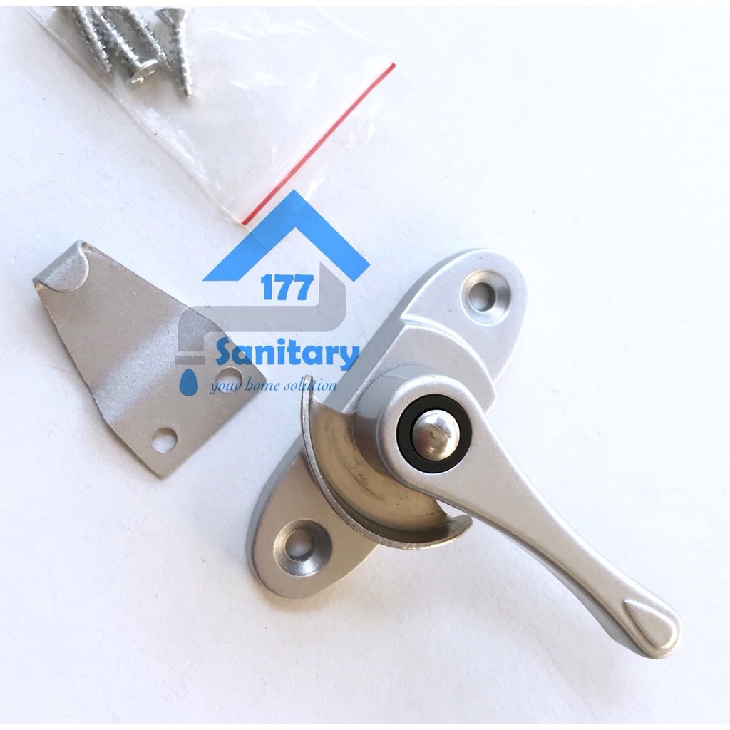 Kunci JENDELA aluminium 9- Grendel Kuping Kodok Cresent Lock Window Slot Jendela sliding Sanitary177 /G31