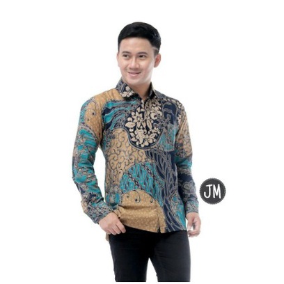 KEMEJA ATASAN BATIK PRIA LENGAN PANJANG WARNA NAVY BIRU / BATIK LENGAN PANJANG WARNA NAVI BIRU DONGKER