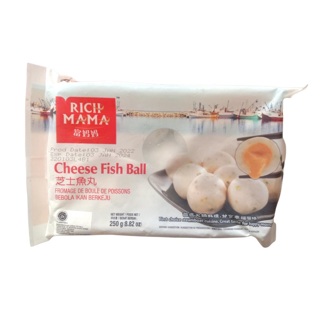 

RICH MAMA CHEESE FISH BALL 250 GR / BEBOLA IKAN BERKEJU / MAKANAN FROZEN