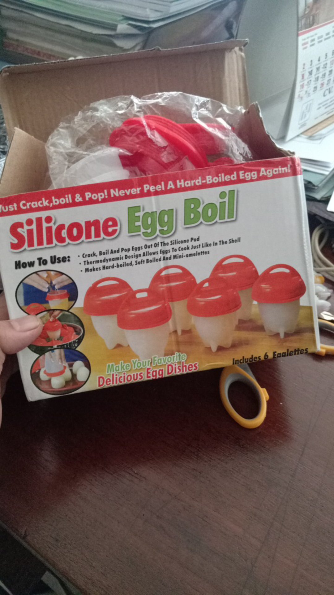 Cetakan Telur Rebus Silikon Isi 6 Pcs Silicone Egg Boil - Merah