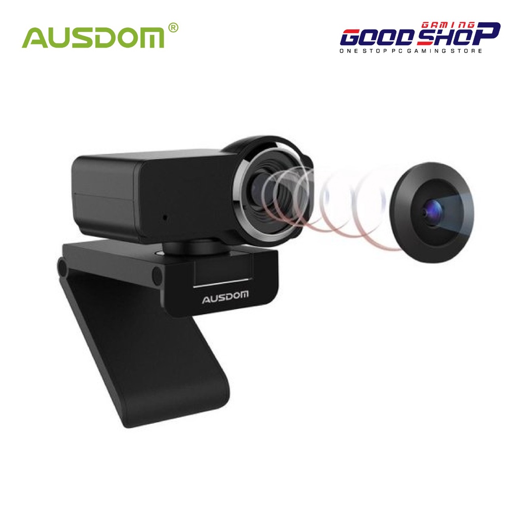 AUSDOM WebCam 1080P 12MP with Built-in Mic Live Streaming - AW635