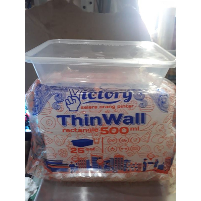 Thinwall 500ml Merk Victory/ Plastik Kotak Makan