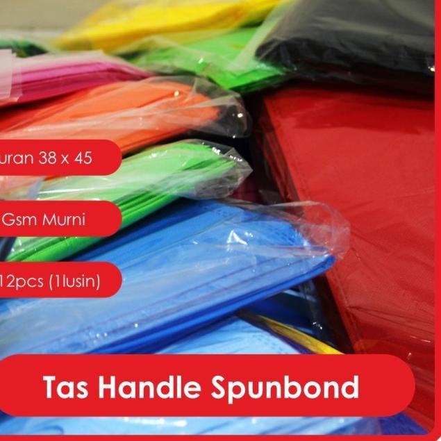 

GOODIE BAG SPUNBOND HANDLE LUSINAN 38x45 / Tas Press Handle (Navy)