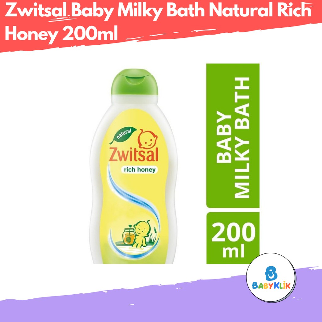Zwitsal Baby Milky Bath Natural Rich Honey 200ml - Sabun Bayi Cair
